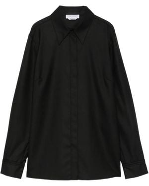 Gabriela Hearst Cruz Concealed-Front Shirt - Black