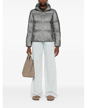 Herno Metallic-Effect Quilted Jacket - Grey
