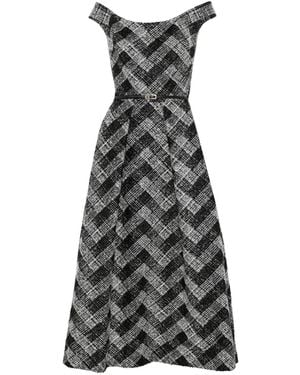 Elie Saab Off-Shoulder Dress - Gray