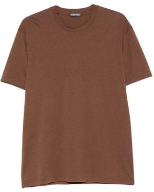 Tom Ford Crew-Neck Short-Sleeve T-Shirt - Brown