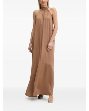 Fracomina Sleeveless Halterneck Maxi Dress - Brown