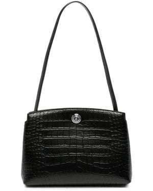 Liffner Bolso De Hombro Con Efecto De Piel De Cocodrilo En Relieve Y Cierre De Presión - Negro