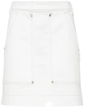 Brunello Cucinelli Belt-Loop Mini Skirt - White