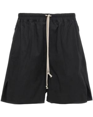 Rick Owens Drawstring Split Cotton Shorts - Black