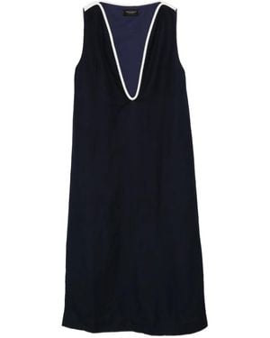 Adriana Degreas V-Neck Maxi Dress - Blue