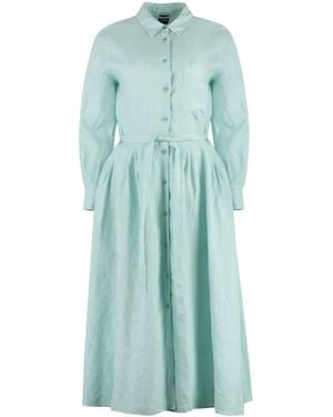 Aspesi Vestido camisero de manga larga - Azul