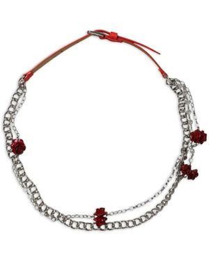 Dolce & Gabbana Floral-Detail Chain-Link Belt - Metallic