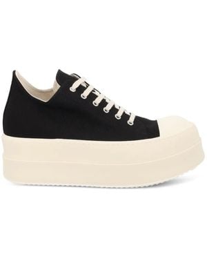 Rick Owens Mega Bumper Canvas Platform Trainers - Black