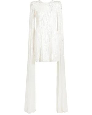 Jenny Packham Sweet Magic Embellished Sleeve Dress - White