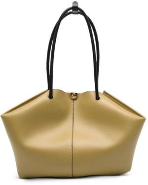Coccinelle Logo-Plaque Leather Tote Bag - Natural