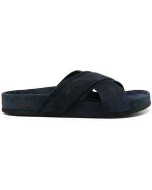 Tom Ford Slippers Met Geperforeerd Logo - Blauw