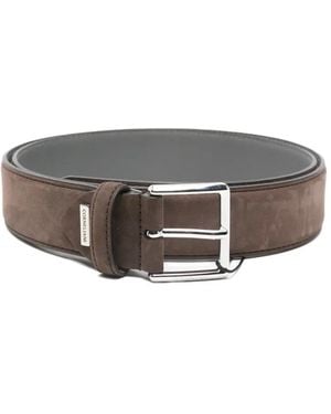 Corneliani Ceinture À Détails De Coutures - Gris