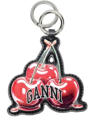 Ganni Cherry Keyring - Red