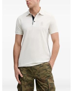 Aeronautica Militare Embroidered-Logo Polo Shirt - White