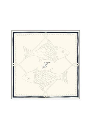 Jacquemus Fish-Print Silk Scarf - Natural