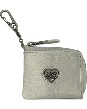 Marge Sherwood X Peanuts Heart Mini Cracked Leather Wallet - Grey