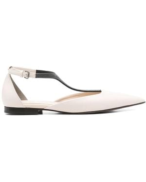 Brunello Cucinelli レザー フラットシューズ - ホワイト