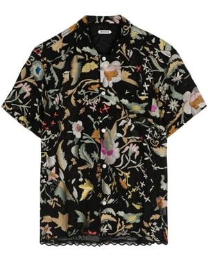 Bode Camicia Heirloom A Fiori - Nero