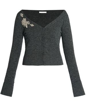 Erdem クロップド カーディガン - ブラック