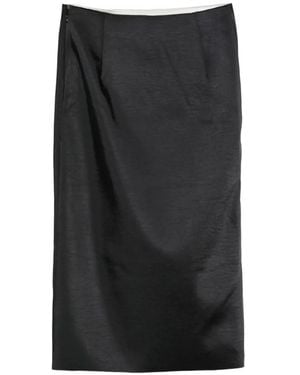 Rohe Falda Midi Drapeada - Negro