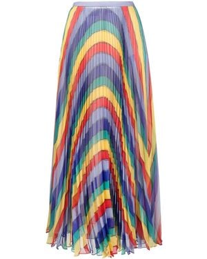 Rochas Plooirok Met Print - Blauw