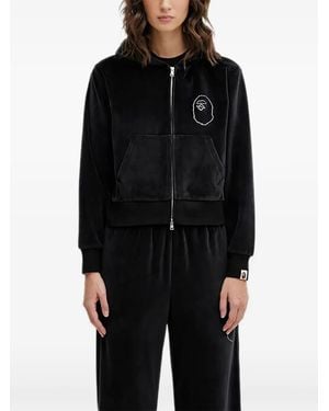 A Bathing Ape Logo-Embellishment Hoodie - Black