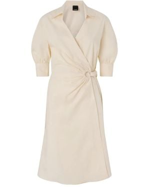 Pinko Ring Detail Gathered Day Dress - Natural