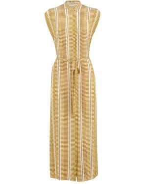 Zeus+Dione Striped Midi Dress - Metallic