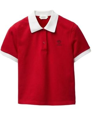 Versace Poloshirt Met Contrasterende Afwerking - Rood