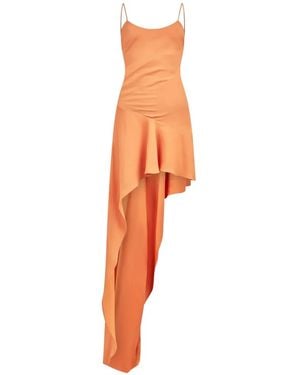 ANDAMANE Lauren Lace-up Asymmetric Dress - Orange