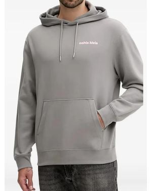Calvin Klein Logo-Print Hoodie - Grey