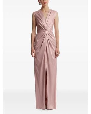 Framboise Twisted V-Neck Dress - Pink