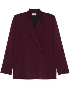 Mrz Double-Breasted Virgin Wool Blazer - Purple