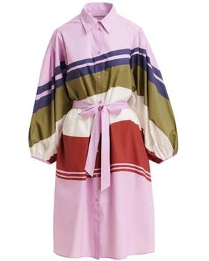 Essentiel Antwerp Stripe-Print Cotton Shirt Dress - Pink