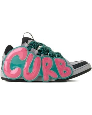 Lanvin Curb-Lettering Trainers - Green