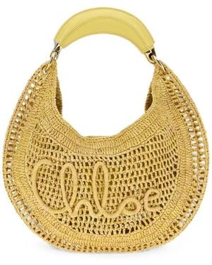 Chloé Summer Banana Logo-Embroidered Shoulder Bag - Metallic