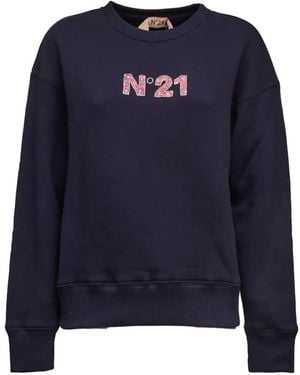 N°21 Sudadera Con Aplique Del Logo - Azul