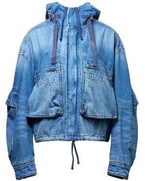 Alexander Wang Hooded Denim Jacket - Blue
