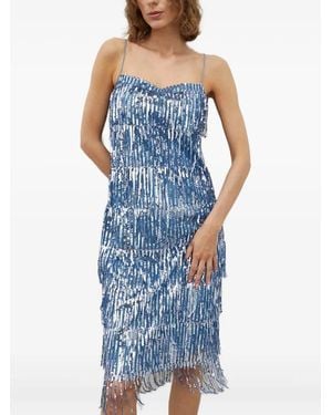 Samsøe & Samsøe Sequin Fringed Mini Dress - Blue