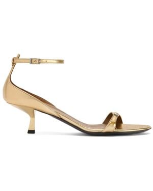 Giuseppe Zanotti Micky Buckles Laminated Buckle Ankle Strap Sandals - Natural
