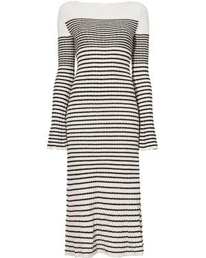 Proenza Schouler Striped Bouclé Knit Dress - White