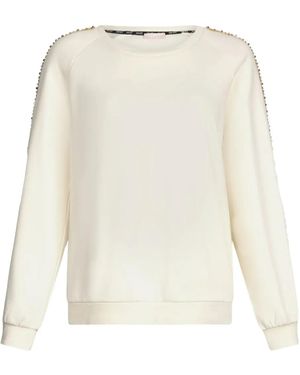 Liu Jo Rhinestone-Embellished Crew-Neck Sweatshirt - White