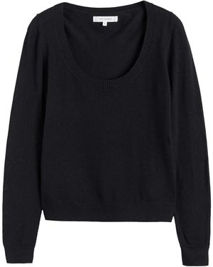 Chinti & Parker Merino Scoop-Neck Sweater - Black