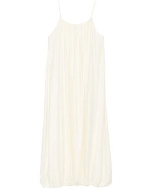 ELEH Spaghettiträger-Maxikleid mit Ballonsaum - Weiß