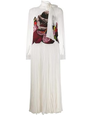 Valentino Garavani Lovers Appliqué Pleated Dress - White