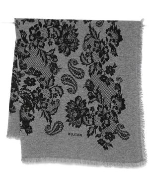 Kujten Floral-pattern scarf - Negro