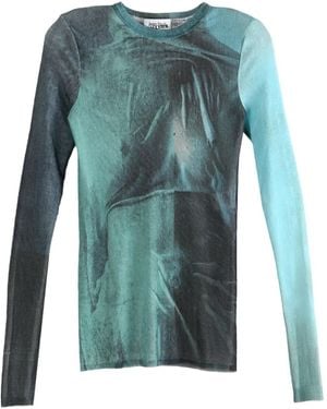 Jean Paul Gaultier Abstract-Print Long-Sleeve T-Shirt - Blue