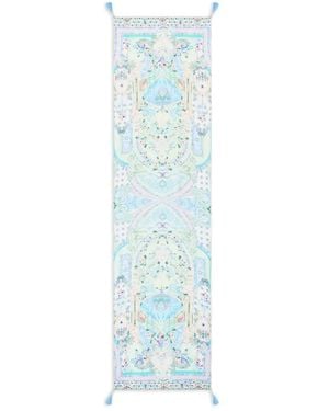 CAMILLA Crinkle Tassel Scarf - Blue