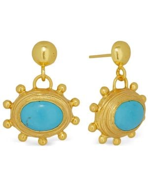 Ottoman Hands Pendientes Zand Con Turquesa - Azul