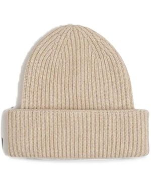 Fedeli Ribbed-Knit Cashmere Beanie Hat - Natural